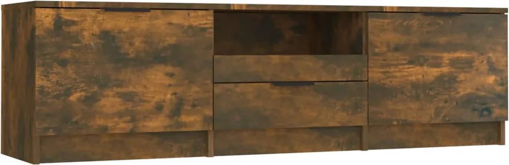 vidaXL Comodă TV, stejar fumuriu, 140x35x40 cm, lemn prelucrat