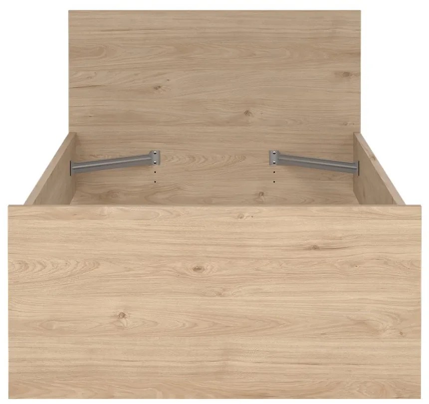 Pat în culoare naturală cu aspect de lemn de stejar 90x190 cm Naia – Tvilum