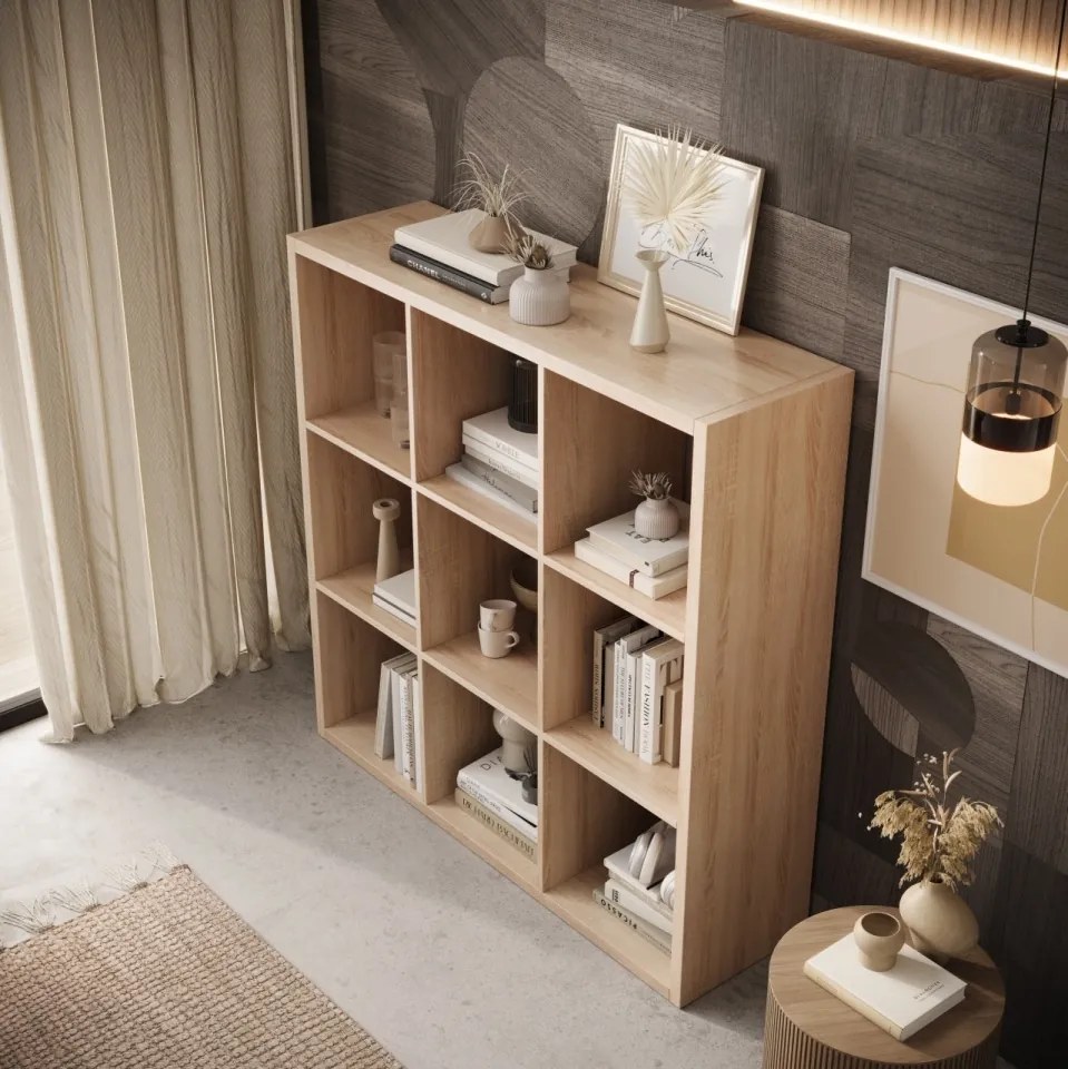 Bibliotecă, 114x113.5 cm, Cleo VI, ADRK Furniture (Culoare: Sonoma)