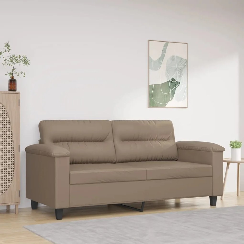 349256 vidaXL Canapea cu 2 locuri, cappuccino, 140 cm, piele ecologică