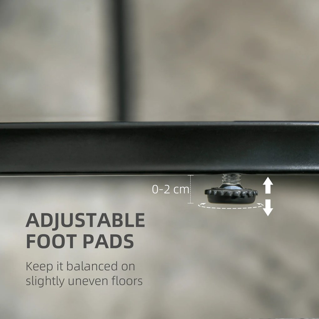 HOMCOM Set 2 Măsuțe de Cafea cu Blat cu Efect de Marmură din MDF și Oțel Negru | Aosom Romania