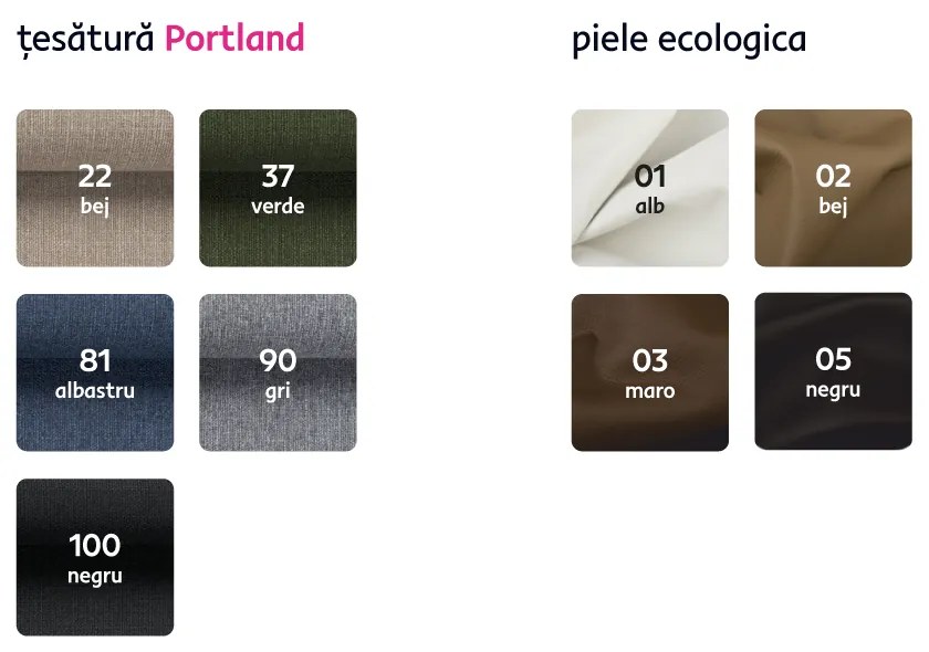 Colţar, piele ecologică negru/material textil gri, model stânga, LATE