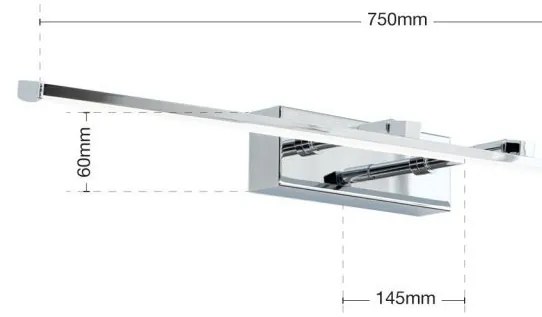 Aplica LED pentru tablou PUBLIO L-75cm alama antique