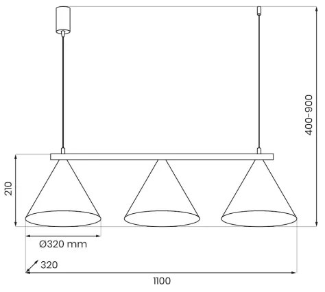 Lustră suspendată pe cablu CAPITAL, 3xGX53/15W/230V, negru
