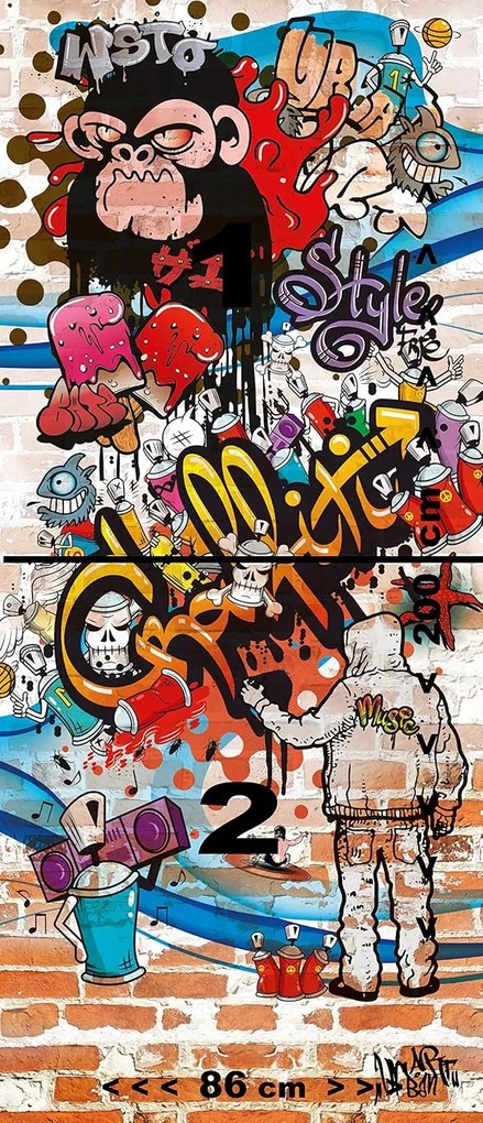 Fototapeta pentru usa GRAFFITI 86x200 cm