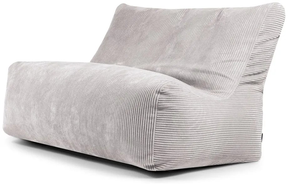 Fotoliu bean bag gri deschis cu tapițerie din catifea reiată Sofa Seat Lounge – SLOWDOWN