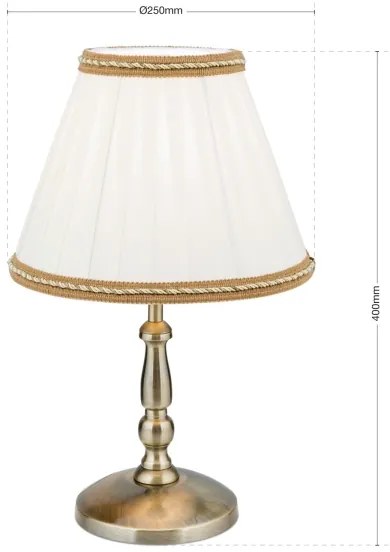Lampă de masă Orion LA 4-1084/1 TONIA 1xE27/60W/230V d. 25 cm alb/bronz