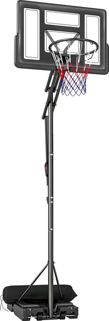 SPORTNOW Coș de Baschet Reglabil 235-305cm, Rezistent la Impact, Negru | Aosom Romania