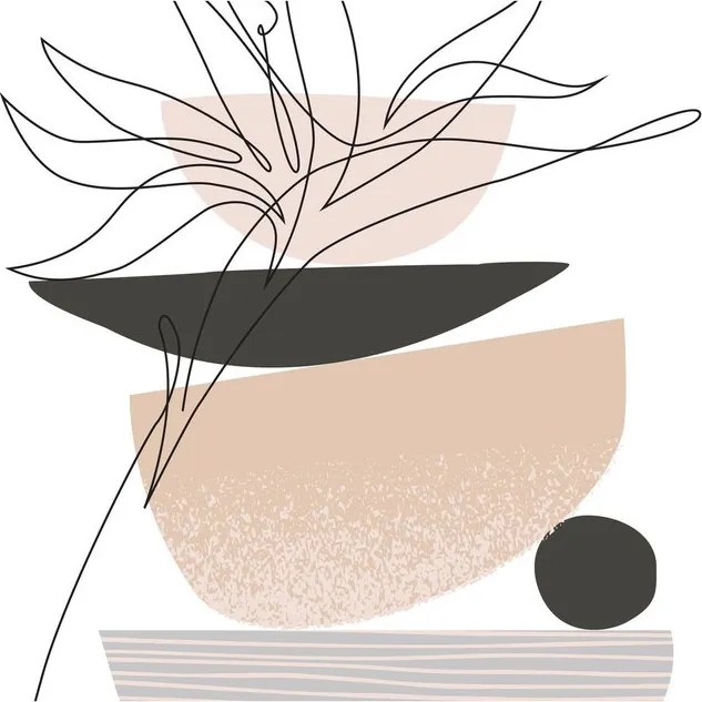 Tablou - Linie de artă flori N⁰1 (120x50 cm)