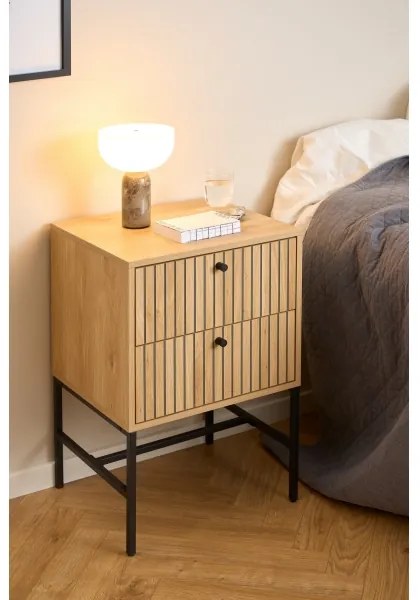 Noptieră OLIVIA cu sertare, stejar