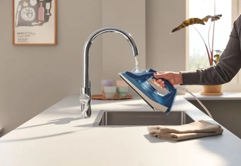 Baterie de bucatarie Grohe Blue Pure BauCurve, 3/8'', filtrare apa, pipa inalta, tip C, pivotanta, 3000 l filtru inclus, crom - 30582000