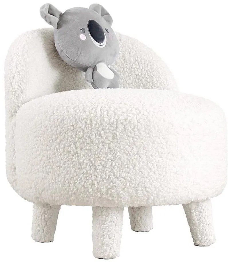 Fotoliu pentru copii PIXI, Ø 46 cm, alb