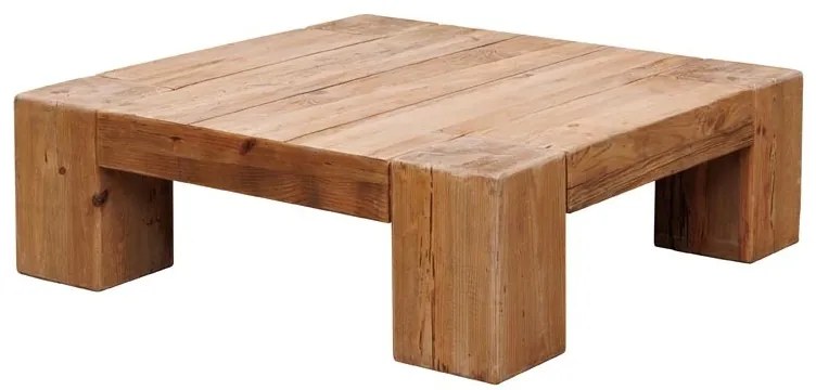 Masuta de cafea din lemn de pin reciclat, "Yakta"