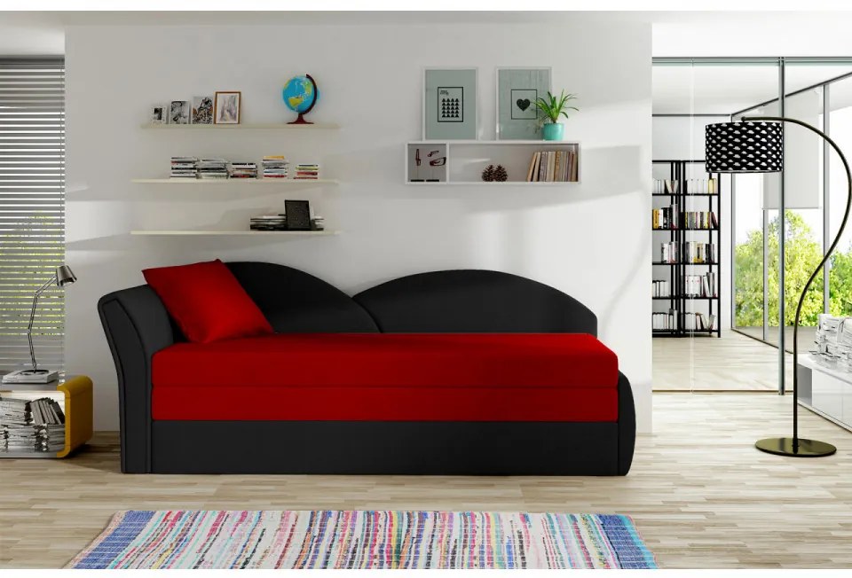 Canapea extensibila cu spatiu pentru depozitare, 218 x 80 x 77 cm, Aga L, Eltap (Culoare: Negru, Gri deschis)
