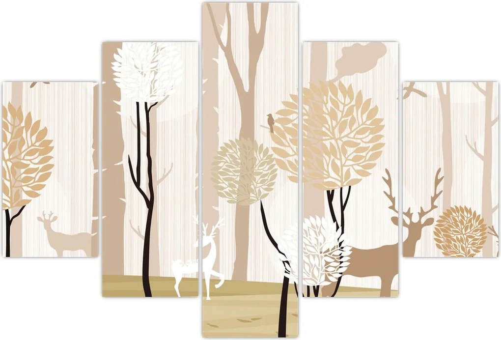 Tablou - Pădure ilustrată (150x105 cm)