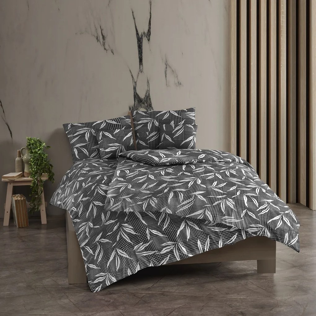 Lenjerie de pat din bumbac Kvalitex Osaka gri, 140x 220 cm, 70 x 90 cm, 140 x 220 cm, 70 x 90 cm