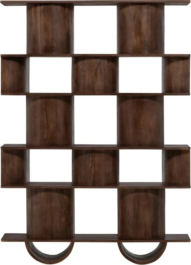 Bibliotecă maro închis din lemn de mango 130x180x35 cm Sinne – WOOOD