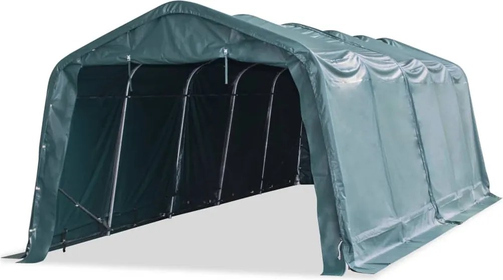 vidaXL Cort de animale detașabil verde închis 3,3x8 m PVC 550g/m²