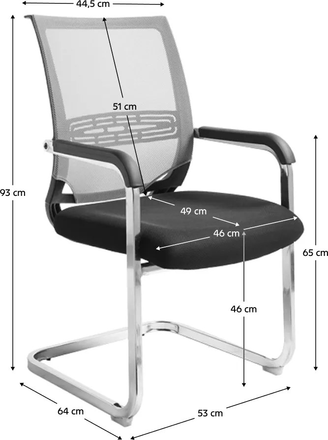 Scaun de conferinţe, negru/gri, FAJE