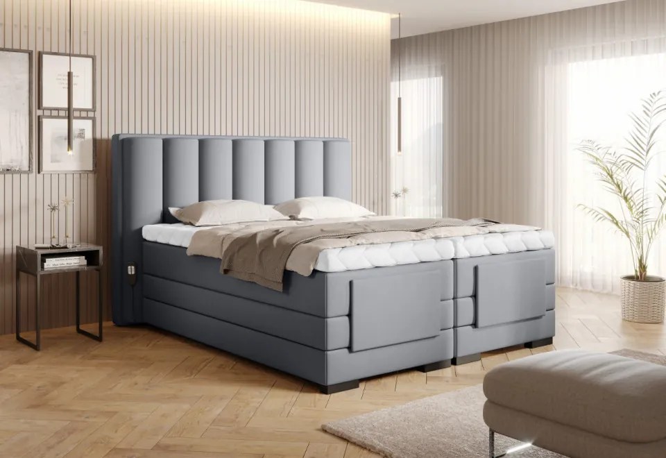 Pat electric ajustabil, 160x200 cm, Veros 161, Eltap (Culoare: Gri deschis - Sola 4)