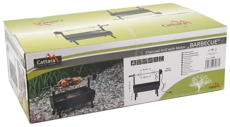 Grătar cu motor Cattara Barbecue, lungime 60 cm