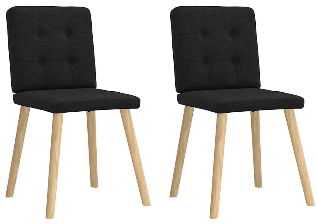vidaXL Scaune de bucătărie, 2 buc. negru, textil