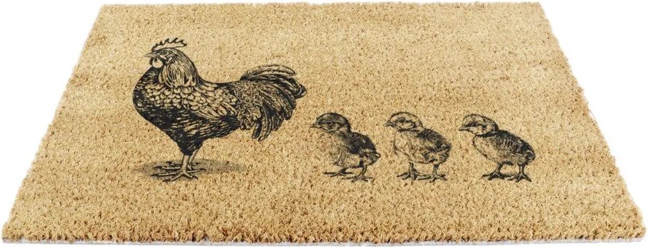 Covoraș de intrare din fibre de nucă de cocos 40x60 cm Chickens and Chicks – Artsy Doormats