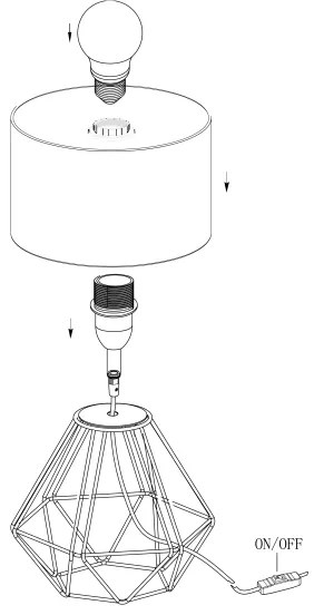 Eglo 95788- Lampa de masa CARLTON 2 1xE14/60W/230V