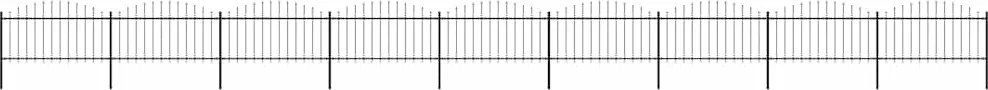 vidaXL Gard de grădină cu vârf tip suliță din oțel 1603,5x150 cm, negru