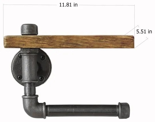 Suport de hârtie igienică cu raft BORU 30x14 cm molid