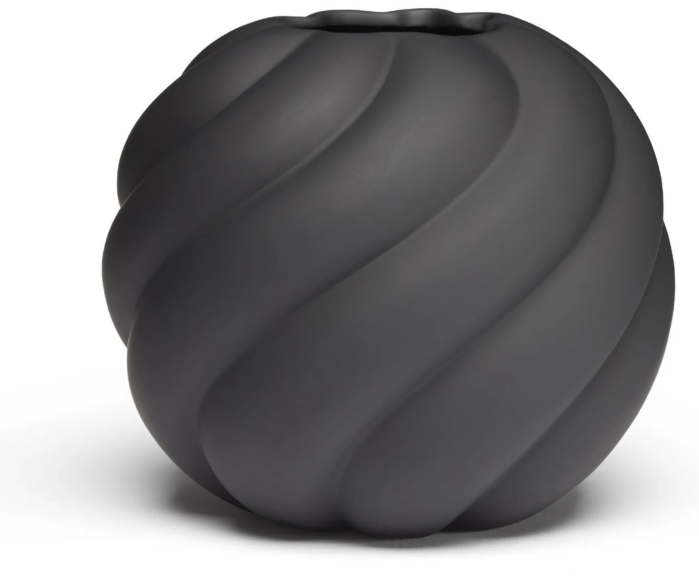 Vaza Twist Ball, 12 cm, neagra - COOEE