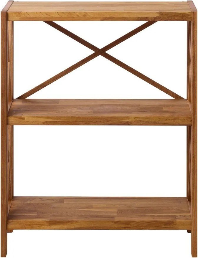 Etajeră în culoare naturală din lemn de stejar 70x87 cm X-Shelf – Unique Furniture