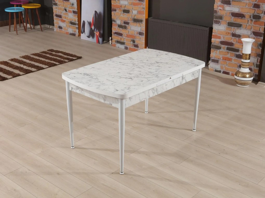 Masă sufragerie Pinava 2 (alb + gri) (pentru 4 -6 persoane). 1093738