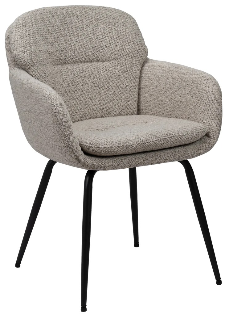 MAZZONI EXPORT GEORGIA Bej Latte (material Monza 60) - SCAUN MODERN TAPIȚAT BOUCLÉ PENTRU SALON/SUFRAGERIE/BIROU LOFT