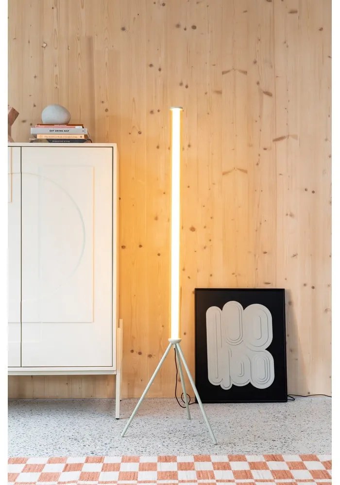 Lampadar bej LED cu intensitate reglabilă cu abajur din sticlă (înălțime 156 cm) Scotty – Zuiver