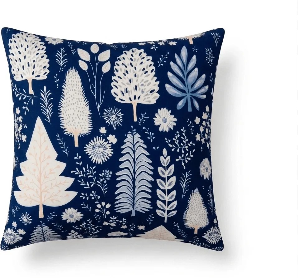 Husa de pernă din microfibra INDIGO BLOOM 45x45 cm, albastru