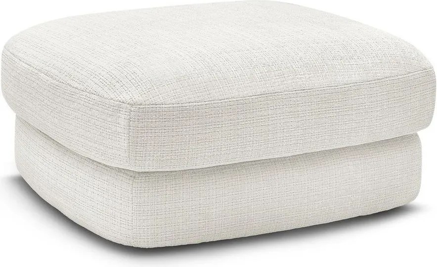 Taburet alb cu tapițerie din chenille Leonore – Bobochic Paris