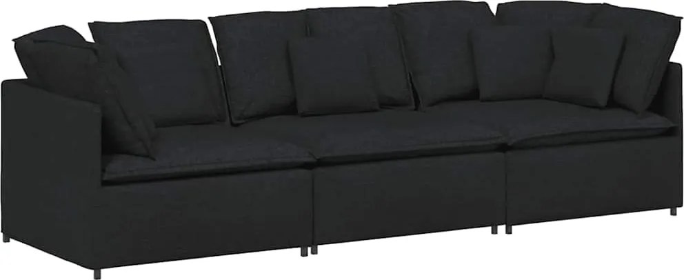 vidaXL Canapea modulară cu perne, negru, textil