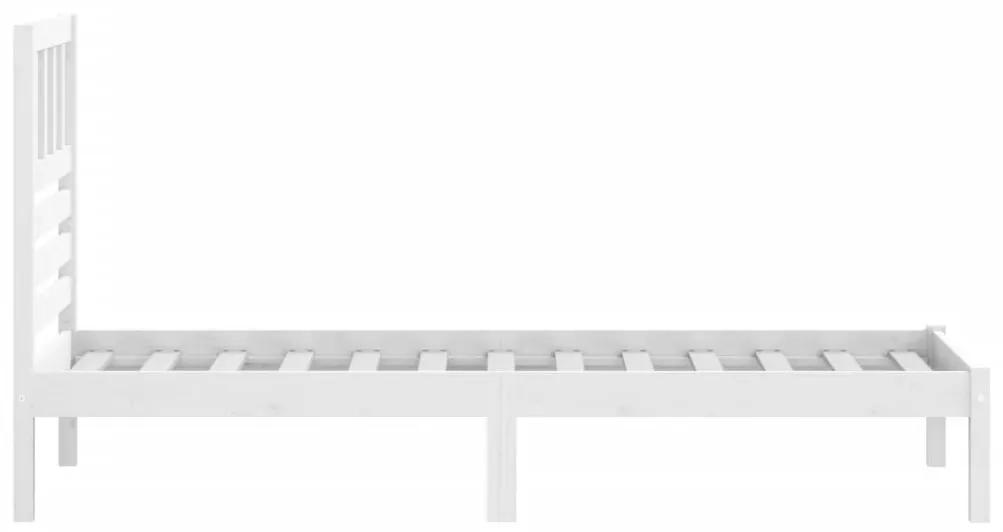 Cadru de pat 2FT6 Small Single, alb 75x190 cm lemn masiv de pin Alb, 75 x 190 cm