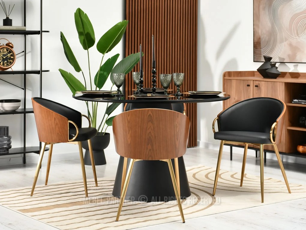 Scaun Elviria K (nuc închis + auriu). Promo -28%. 1111041