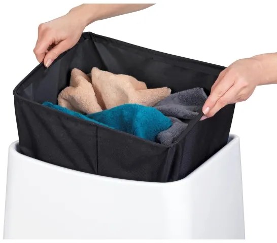 WENKO 22949100 - Taburet WING 45 x 48 cm alb/negru