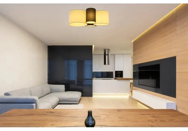 Globo 15586-4D - Plafonieră MAKKI 4xE27/15W/230V alb/gri/negru