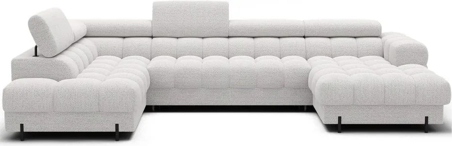 Colțar crem extensibil cu tapițerie din țesătură bouclé (cu colț pe partea stângă/în formă de "U") Feraria – ELTAP