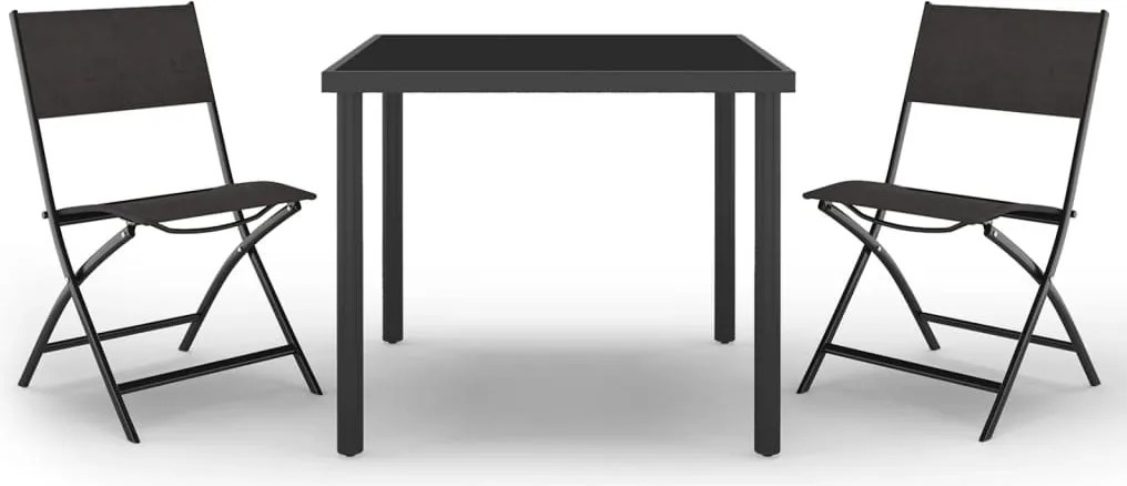 vidaXL Set mobilier de exterior, 3 piese, oțel