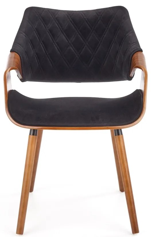 Scaun K396 material catifea negru nuc