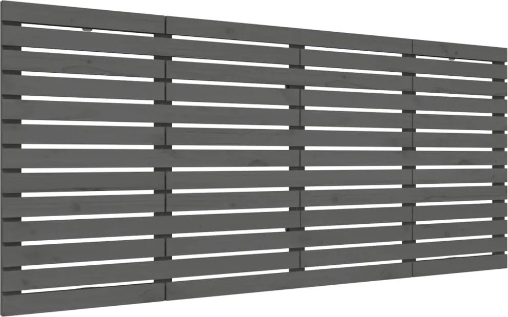 vidaXL Tăblie de pat pentru perete, gri, 166x3x91,5 cm, lemn masiv pin