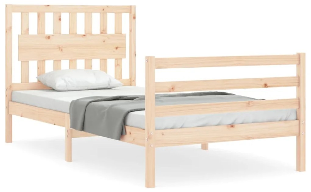 3194301 vidaXL Cadru de pat cu tăblie, 100x200 cm, lemn masiv