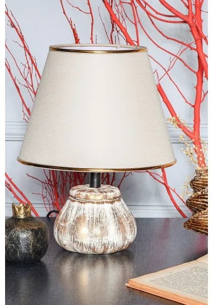 Lampă de masă RAMZES 1xE27/40W/230V crem/auriu