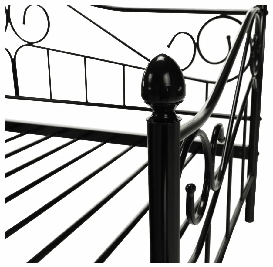 Pat de o persoană 90 cm Danina (negru) (cu somieră). 1016019