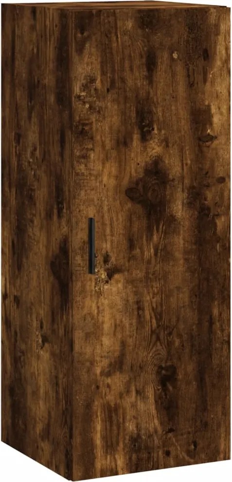 vidaXL Dulap montat pe perete, stejar fumuriu, 34,5x34x90 cm